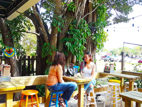 Tako Tiki outdoor Dining and Tiki Bar Downtown Jensen Beach Florida Tiki Bar with live music.