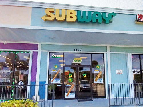 Subway sandwich shop, Jensen Beach on Hutchinson Island FL
